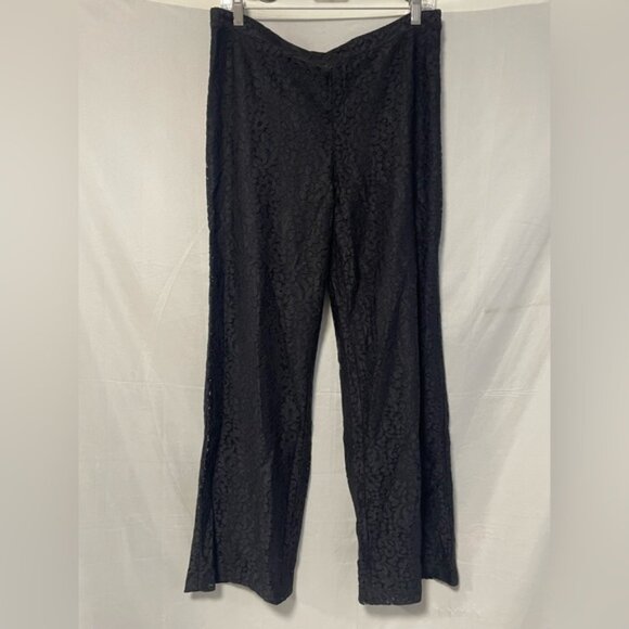 NWT Black Lace Wide Leg Pants Size 10 - Picture 2 of 4